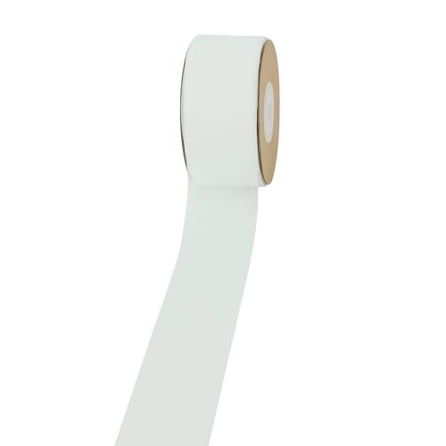 Schleifenband Weiß Geschenkband 3,8 cm x 23 m Chiffonband Hochzeit Seidenband, Schleifenband Geschenkbänder Stoff Breit Dekoband für Geschenk, Basteln, Hochzeit, Schleifen 3,8 cm x 23 m von ASFWAGQ