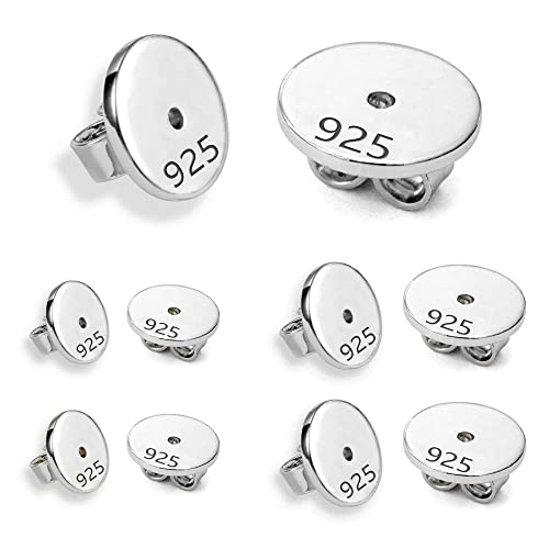 Ohrringverschlüsse Silber 925 Verschlüsse für Ohrstecker Ohrring, 8 Stück Silber Ohrring Stopper Ohrstopper Sicher Ersatz für Pfosten, Hypoallergen Schmetterlings Verschlüsse Schmuckherstellung von ASH'S CHOICE