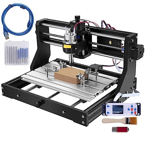 ASHBV CNC 3018 Pro 3-Achsen-CNC-Fräser-Kit GRBL-Steuerung CNC-Graviermaschine Offline-Controller & 10 Stück CNC-Fräser 1/8 Zoll CNC von ASHBV