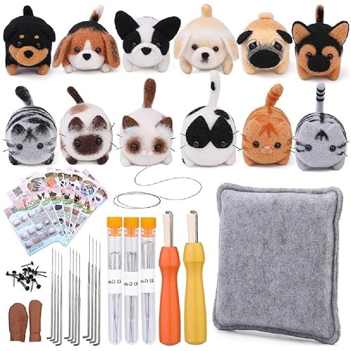 Filz-Set Nadel Startseite Filz Tiere Mit Nadel Filz Und Anleitung Liefert Filz Nadel Mit Werkzeug Set Wolle Filz Nadel 36 Farben Set von ASHLUYAK