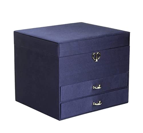 ASHSDI Schmuckaufbewahrung 3-lagige Samt-Schmuck-Organizer-Box Mit Seidenoberfläche, Schmuck-Display-Aufbewahrungsbox, Kleine Kissenbox Für 2 Uhren. Schmuckschatulle Schmuckschrank(A) von ASHSDI