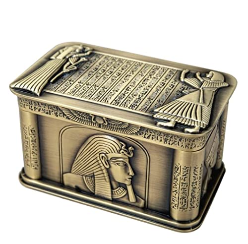 ASHSDI Schmuckaufbewahrung Goldene Vintage-Rechteck-Schmuckschatulle Mit Deckel Schmuck-Organizer-Box Für Edelsteine, Ohrringe, Ringe. Schmuckschatulle Schmuckschrank von ASHSDI