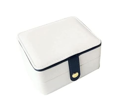 ASHSDI Schmuckaufbewahrung Kleine Schmuckschatulle, Schmuckaufbewahrungsbox mit Spiegel, Ring, Ohrringe, Halskette, Leder, doppellagige Schmuck-Geschenkbox Schmuckschatulle Schmuckschrank(B) von ASHSDI