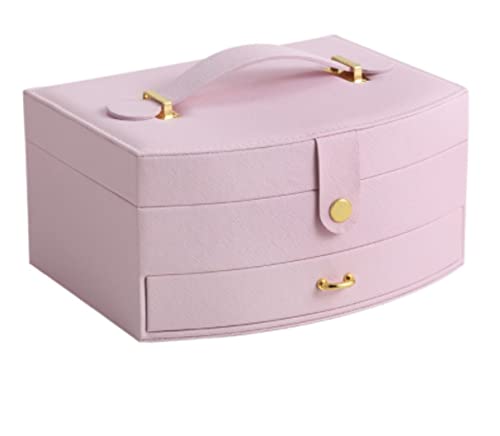 ASHSDI Schmuckaufbewahrung Make-up-Koffer, Kreative Schublade, Kosmetik-Aufbewahrungsbox, Schöne Schmuck-Display, Multifunktions-Aufbewahrungsbox Schmuckschatulle Schmuckschrank(Pink) von ASHSDI