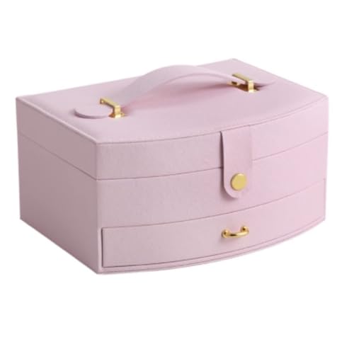 ASHSDI Schmuckaufbewahrung Multifunktionale, Exquisite Schmuck-Display, Multifunktionale, Kreative Schubladen-Aufbewahrungsbox. Schmuckschatulle Schmuckschrank(Pink) von ASHSDI