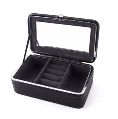 ASHSDI Schmuckaufbewahrung Schmuck Organizer Box für Halskette Ohrringe Ringe Reise Schmuck Organizer Ring Schmuckaufbewahrung Schmuckschatulle Schmuckschrank(Black) von ASHSDI