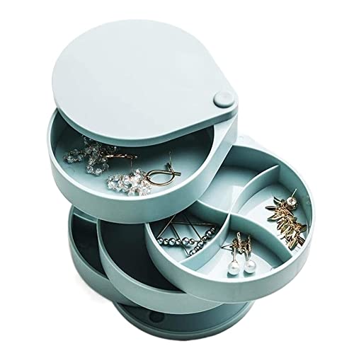 ASHSDI Schmuckaufbewahrung Schmuckschatulle Drehbare 4-lagige Schmuck-Organizer-Box Exquisite tragbare Schmuck-Aufbewahrungsbox Schmuckschatulle Schmuckschrank(D) von ASHSDI