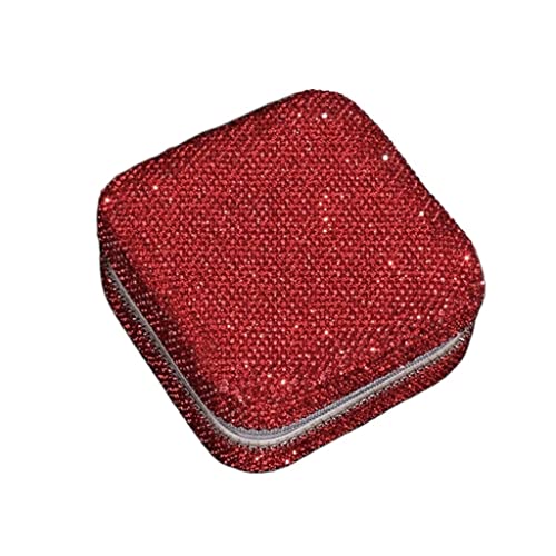 ASHSDI Schmuckaufbewahrung Travel Ring Box Handbesetzte Diamant-Schmuckschatulle Tragbare Schmuck-Aufbewahrungsbox Für Mädchen Und Frauen, Ohrringe. Schmuckschatulle Schmuckschrank(C) von ASHSDI