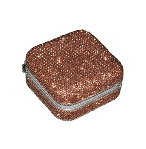 ASHSDI Schmuckaufbewahrung Travel Ring Box Handbesetzte Diamant-Schmuckschatulle Tragbare Schmuck-Aufbewahrungsbox Für Mädchen Und Frauen, Ohrringe. Schmuckschatulle Schmuckschrank(F) von ASHSDI