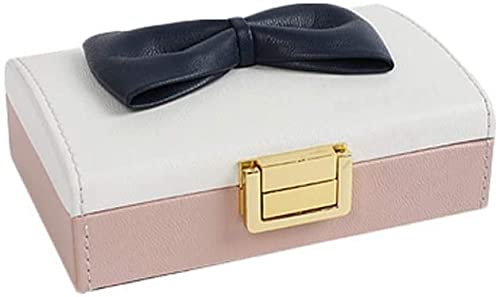 Schmuckaufbewahrung Schleife Schmuckschatullen Leder Beflockung Futter Organizer Box Ring Box Ohrringe Ringe Halsketten Armbänder Aufbewahrungskoffer Geschenk für Frauen Schmuckschatulle Schmuckschra von ASHSDI