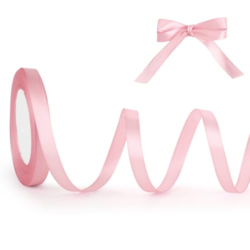 Satinband, 25 mm, für Geschenkverpackungen, 93 m, Satin-Polyesterband, Rosa von ASHYLE