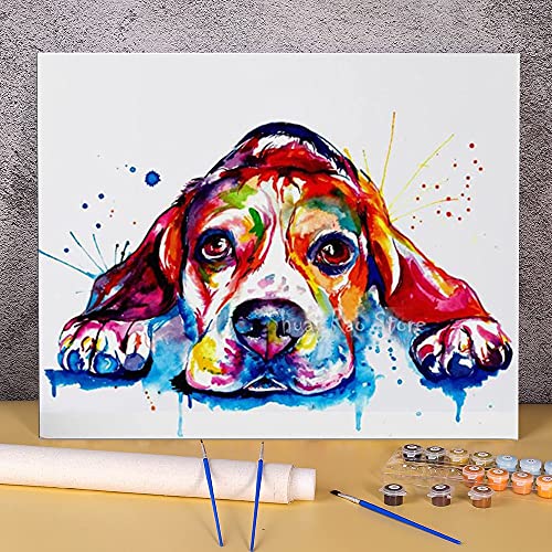 Tier Hund Beagle Malen nach Zahlen Set Acrylfarben 40x50cm Malen nach Zahlen Dekoration Basteln für Erwachsene Bastelkunst malen nach zahlen erwachsene von ASIAD