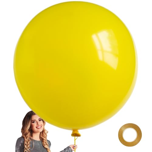 Riesiger Ballon 91,4 cm Gelb Große Luftballons Jumbo Latex Ballon Dekorationen für Hochzeit Geburtstag Party Babyparty Karneval (Gelber Ballon 91,4 cm) von ASIYUHY
