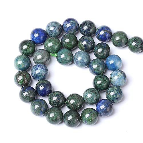 10 mm 38 Stück Naturstein-Lapis-Chrysokoll-Perlen für Schmuckherstellung, DIY-Armbänder 10 mm 38 Stück Naturstein-Lapis-Chrysokoll-Perlen für Schmuckherstellung, DIY-Armbänder von ASKFNASDKMFN