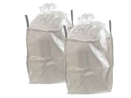 Big Bag - 90x90x100cm, 1000kg Traglast - mit oder ohne Einfüllschürze - flexibler Schüttgutbehälter - mit Henkeln/Schlaufen - Kunststoffsack - Abfallsack - 2er Pack (Standard) von ASKON