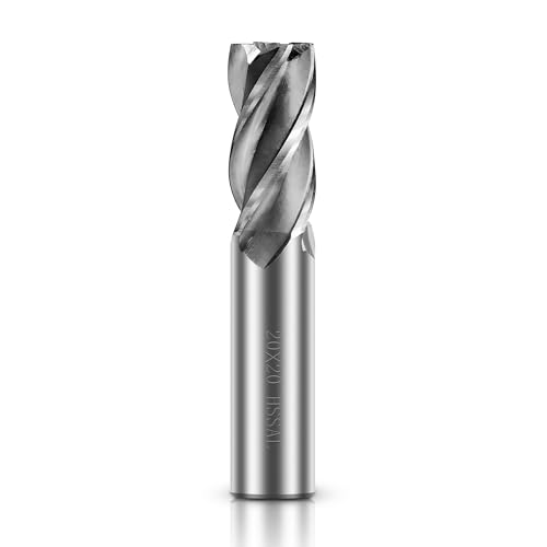 ASNOMY 20mm HSS Schaftfräser CNC Drehmaschine geraden Schaft, 4 Flöte Spiralfräser Schneide Schaftfräsersatz Drill End Mill Fräser Bit von ASNOMY