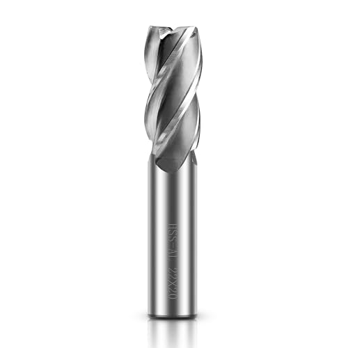 ASNOMY 22mm HSS Schaftfräser CNC Drehmaschine geraden Schaft, 4 Flöte Spiralfräser Schneide Schaftfräsersatz Drill End Mill Fräser Bit von ASNOMY