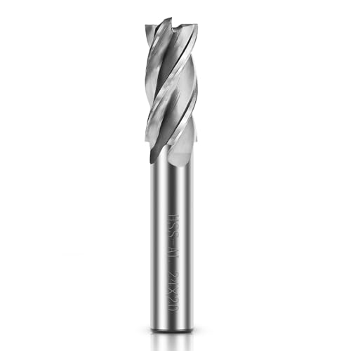 ASNOMY 24mm HSS Schaftfräser CNC Drehmaschine geraden Schaft, 4 Flöte Spiralfräser Schneide Schaftfräsersatz Drill End Mill Fräser Bit von ASNOMY