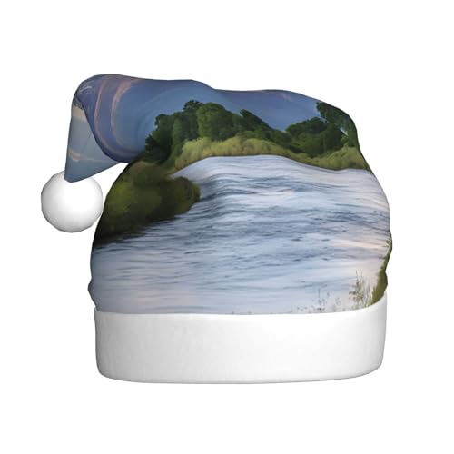 ASPOIJHN (Grand Teton National Park) Unisex Weihnachtsmütze Plüsch Weihnachtsmannmütze Festlicher Kopfschmuck für Erwachsene Party Xmas Kostüm Supplies von ASPOIJHN