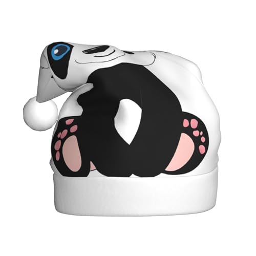 ASPOIJHN (Niedlicher Panda) Unisex Weihnachtsmütze Plüsch Weihnachtsmannmütze Festlicher Kopfschmuck für Erwachsene Party Xmas Kostüm Zubehör von ASPOIJHN