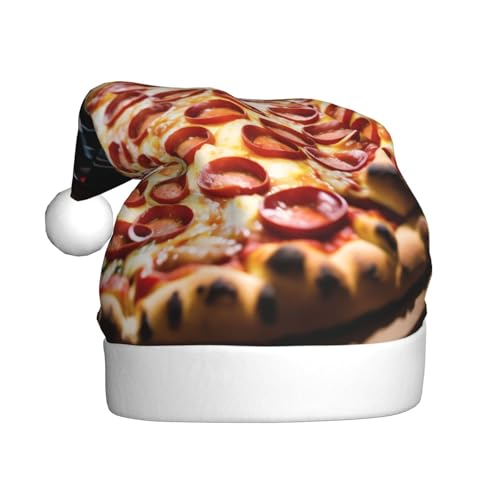 ASPOIJHN Große Pizza) Unisex Weihnachtsmütze Plüsch Weihnachtsmannmütze Festlicher Kopfschmuck für Erwachsene Party Xmas Kostüm Zubehör von ASPOIJHN