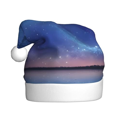 ASPOIJHN Northern Lights) Unisex-Weihnachtsmütze, Plüsch, Weihnachtsmannmütze, festlicher Kopfschmuck für Erwachsene, Party, Weihnachten, Kostümzubehör von ASPOIJHN