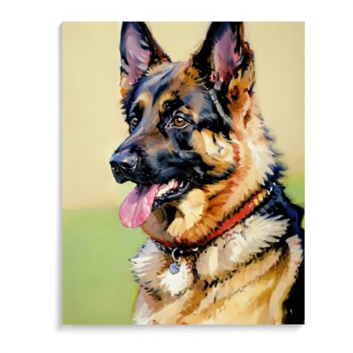 DIY 5D Diamant Painting Set Deutscher Schäferhund Diamond Painting kristall Strass Diamant Stickerei gemälde für wohnkultur 40 x 50 cm (16 x 20 Zoll) Rahmenlos von ASSKQMY