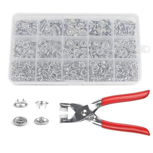 ASSRECT 200 Sets Druckknöpfe Metall Druckknopf set mit Zange Jersey Druckknöpfe Ohne Nähen Hohle Druckknöpfe Metall Button Schnalle für DIY Basteln Kinderbekleidung,Kleidung Taschen, Handgemaakt von ASSRECT