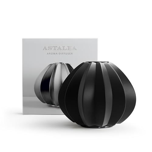 ASTALEA Aroma Diffuser für ätherische Öle schwarz Keramik - 100 ml Ultraschall Luftbefeuchter und Lufterfrischer, Duftöl Diffuser Duftlampe elektrisch, Raumduft & Raumerfrischer automatisch von ASTALEA