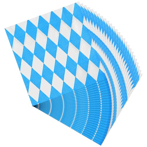 ASTARON 120 Stück Oktoberfest Servietten Bayrische Deko, 33 * 33cm große Deko-Servietten für das Münchner Oktoberfest, Einweg servietten aus Papier Bierzelte, Tischdekoration, Wiesn Deko von ASTARON