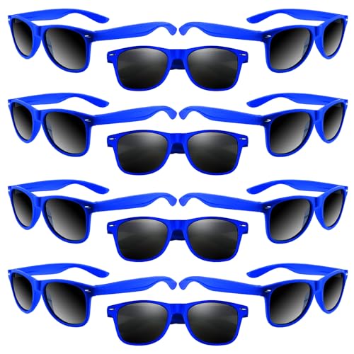 ASTARON 12 Stück Party Sonnenbrille Blau, Neon Sonnenbrille Vintage Sonnenbrillen Set Retro Lustige Party Brille für Strand Hochzeit Party Pool Party Supplies von ASTARON