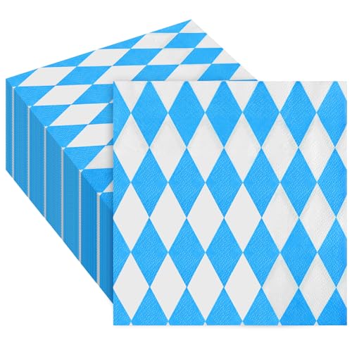 ASTARON 80 Stück Oktoberfest Servietten Bayrische Deko, 33 * 33cm große Deko-Servietten für das Münchner Oktoberfest, Einweg servietten aus Papier Bierzelte, Tischdekoration, Wiesn Deko von ASTARON