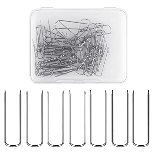 Aster 100 Stück U-Nadeln Nähen U-förmiger Stift Needlecrafts Pins Double Blocking Pin Edelstahl U-förmige Nähnadeln für Nähen Stoff Craft Decor(100Stück,23mm) von ASTER