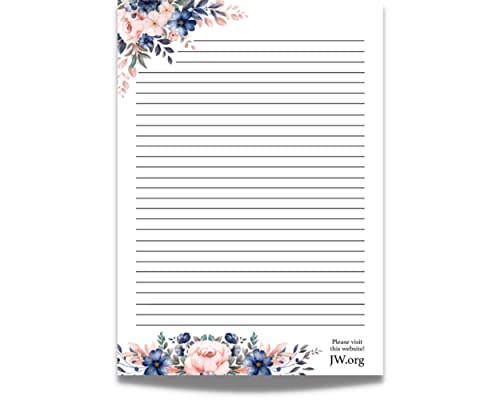 JW Briefpapier, A4, liniert, Geschenk-Notizblock, Schreibbögen (Winterblumen) von ASVP Shop