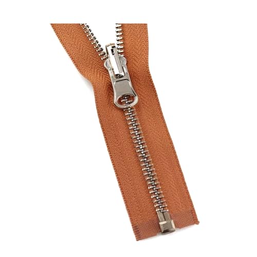 ASZHQUXIUAS 1 Stück 5# offener Metall-Reißverschluss, umkehrbarer Abzieherkopf-Reißverschluss for DIY-Kleidung, Nähzubehör(Orange,70cm) von ASZHQUXIUAS