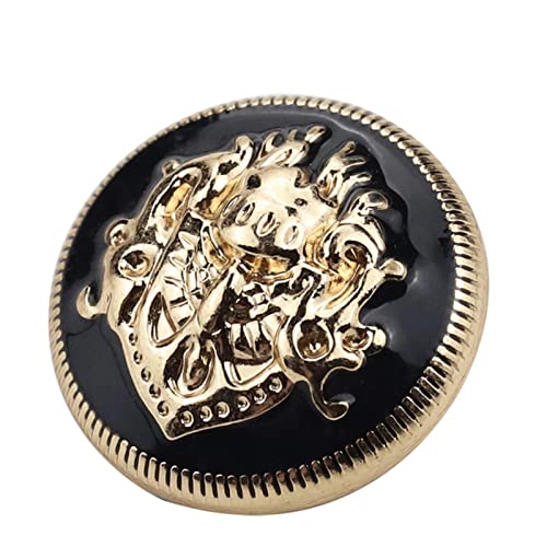 ASZHQUXIUAS 10 Stück Metallmantel im britischen Stil, Plattierungsmetall for Nähzubehör, Goldrot, 25 mm(Gold Black,20mm) von ASZHQUXIUAS