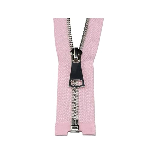 ASZHQUXIUAS 1pc 5# Metall-reißverschluss Offene Jacke Mantel Reißverschlüsse Tasche Kleidung Zipper Reparatur Kit Nähen Zubehör(Pink,120cm) von ASZHQUXIUAS