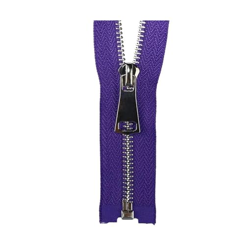 ASZHQUXIUAS 1pc 5# Metall-reißverschluss Offene Jacke Mantel Reißverschlüsse Tasche Kleidung Zipper Reparatur Kit Nähen Zubehör(Purple,120cm) von ASZHQUXIUAS