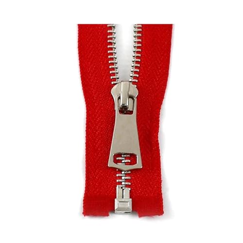 ASZHQUXIUAS 1pc 5# Metall-reißverschluss Offene Jacke Mantel Reißverschlüsse Tasche Kleidung Zipper Reparatur Kit Nähen Zubehör(Red,40cm) von ASZHQUXIUAS