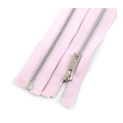 ASZHQUXIUAS 2 Stück 5# Metall-Reißverschlüsse, offener Reißverschluss, Mantel, Jacke, Ersatz for Reißverschlüsse, Nähzubehör(Pink,40cm) von ASZHQUXIUAS