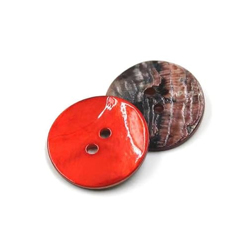 ASZHQUXIUAS 20 Stück/Los Natürliche Muschel Nähfarbe Perlmuttmuschel rund 2 Löcher for Kleidung DIY Bekleidungszubehör-Gelb, 17 mm(Red,20mm) von ASZHQUXIUAS