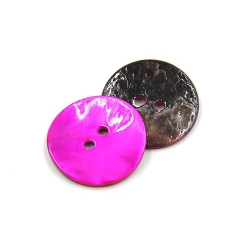 ASZHQUXIUAS 20 Stück/Los Natürliche Muschel Nähfarbe Perlmuttmuschel rund 2 Löcher for Kleidung DIY Bekleidungszubehör-Gelb, 17 mm(Rose Red,10mm) von ASZHQUXIUAS