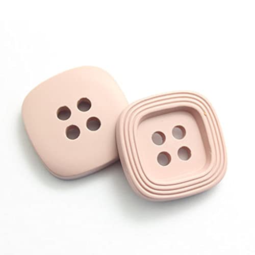 ASZHQUXIUAS 20 Stück quadratische 4-Loch-Harzfarbe for Damenmäntel und Windjacken, Zubehör-Blau, 25 mm(Light Pink,18MM) von ASZHQUXIUAS