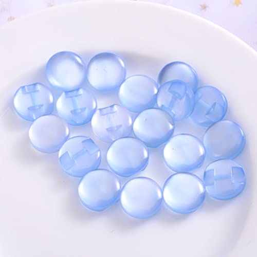 ASZHQUXIUAS 50 Stück 8 mm transparentes einfarbiges Harz süße Farbe Nähknopf Scrapbooking DIY Bekleidungszubehör-Rotwein, 8 mm(Sky Blue) von ASZHQUXIUAS