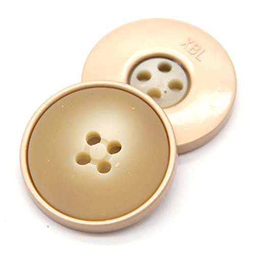 ASZHQUXIUAS 6 Stück 4-Loch-Nähzubehör aus Kunstharzmetall for Kleidung, Mäntel, Anzüge, dekorative handgefertigte Accessoires-Schwarz, 23 mm(Beige,15mm) von ASZHQUXIUAS