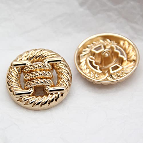 ASZHQUXIUAS 6 Stück großes geknotetes Seil aus Metall for Kleidung, Mantel, Pullover, Knopf, Kleidungsstück, handgefertigtes DIY-Nähzubehör-Golden, 18 mm(Golden,23mm) von ASZHQUXIUAS