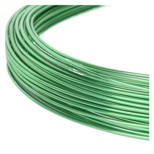 ASZHQUXIUAS Aluminiumdraht Gauge Craft Wire, 10M Aluminiumdraht Weicher DIY-Schmuckhandwerk Vielseitiger lackierter Aluminiummetalldraht(Light Green) von ASZHQUXIUAS