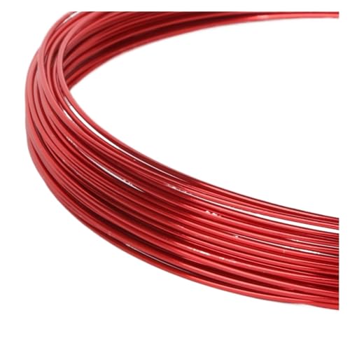 ASZHQUXIUAS Aluminiumdraht Gauge Craft Wire, 10M Aluminiumdraht Weicher DIY-Schmuckhandwerk Vielseitiger lackierter Aluminiummetalldraht(Red) von ASZHQUXIUAS