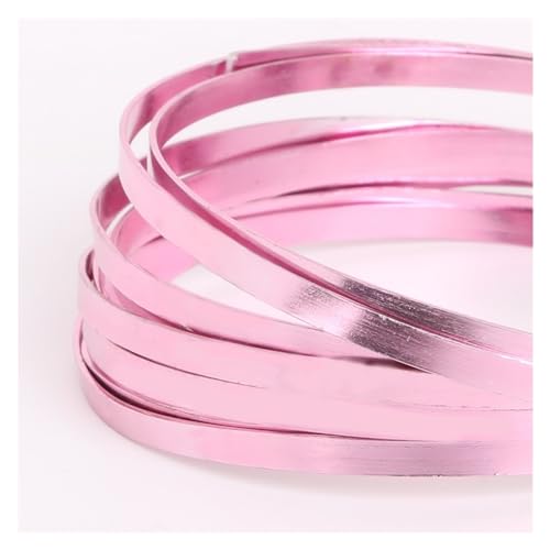 ASZHQUXIUAS Aluminiumdraht Stärke Basteldraht, 5m/Stück, 5mm x 1mm(Pink) von ASZHQUXIUAS