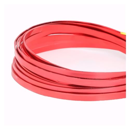 ASZHQUXIUAS Aluminiumdraht Stärke Basteldraht, 5m/Stück, 5mm x 1mm(Red) von ASZHQUXIUAS